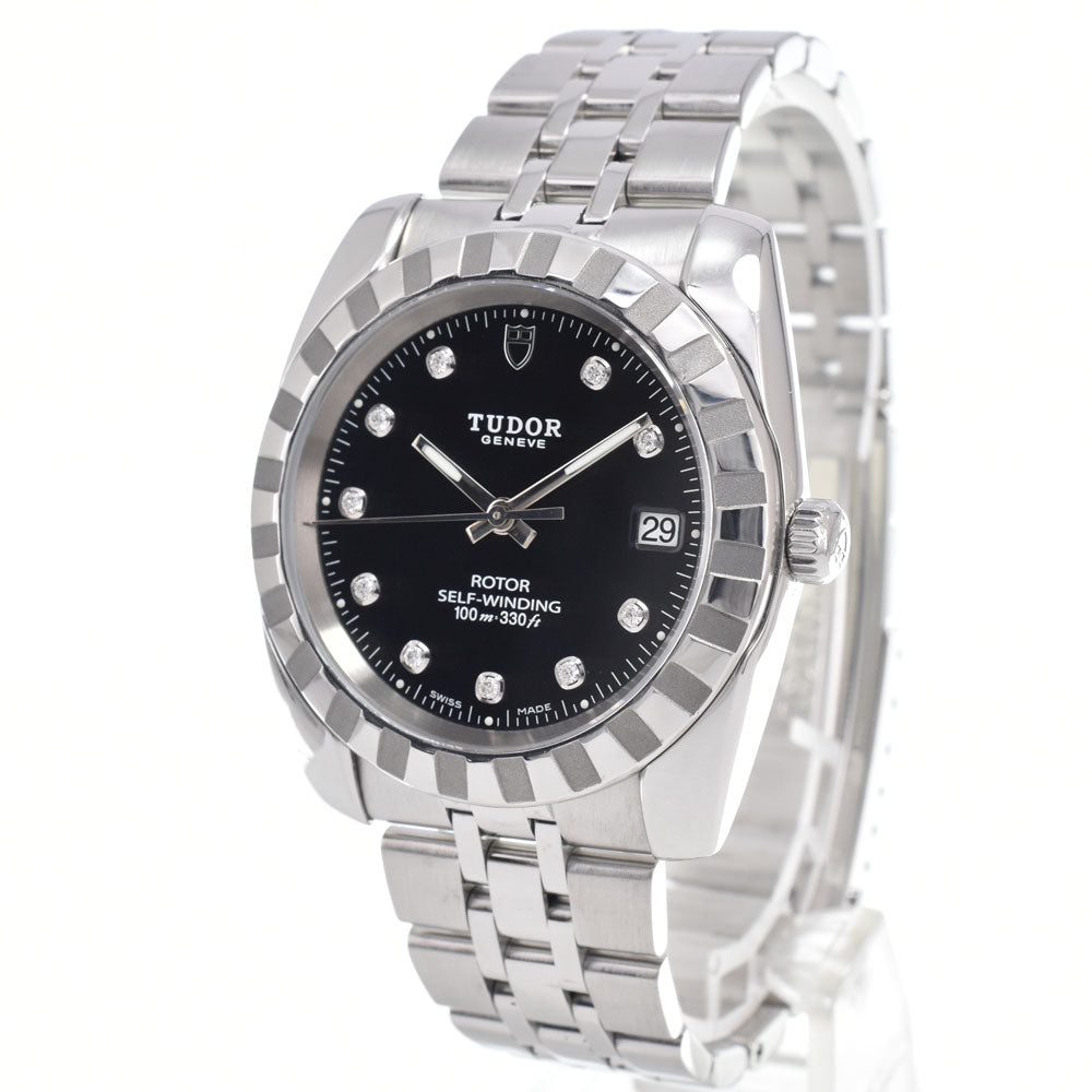 TUDOR Classic Date 21010 10P diamond black Dial Automatic Men's
 Watch K#150095