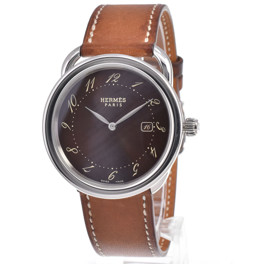 HERMES Arceau AR5.710 Date Brown Dial Quartz Men's
 Watch J#150104