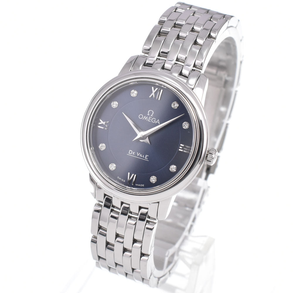 with paper OMEGA De Ville Prestige 424.10.27.60.53.001 6P diamond blue Dial Quartz Ladies
 Watch J#150107