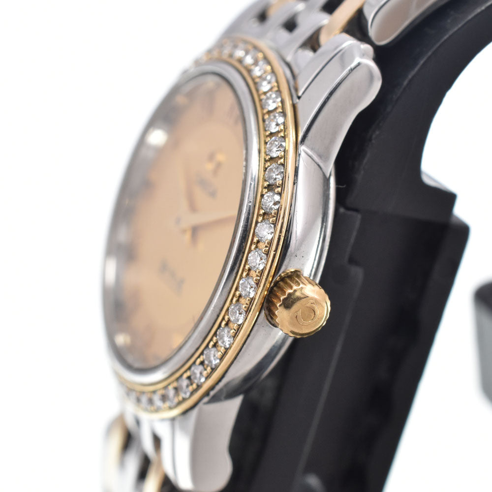 with paper OMEGA De Ville Prestige 413.25.22.60.08.00﻿1 Diamond Bezel gold Dial Quartz Ladies
 Watch I#150108