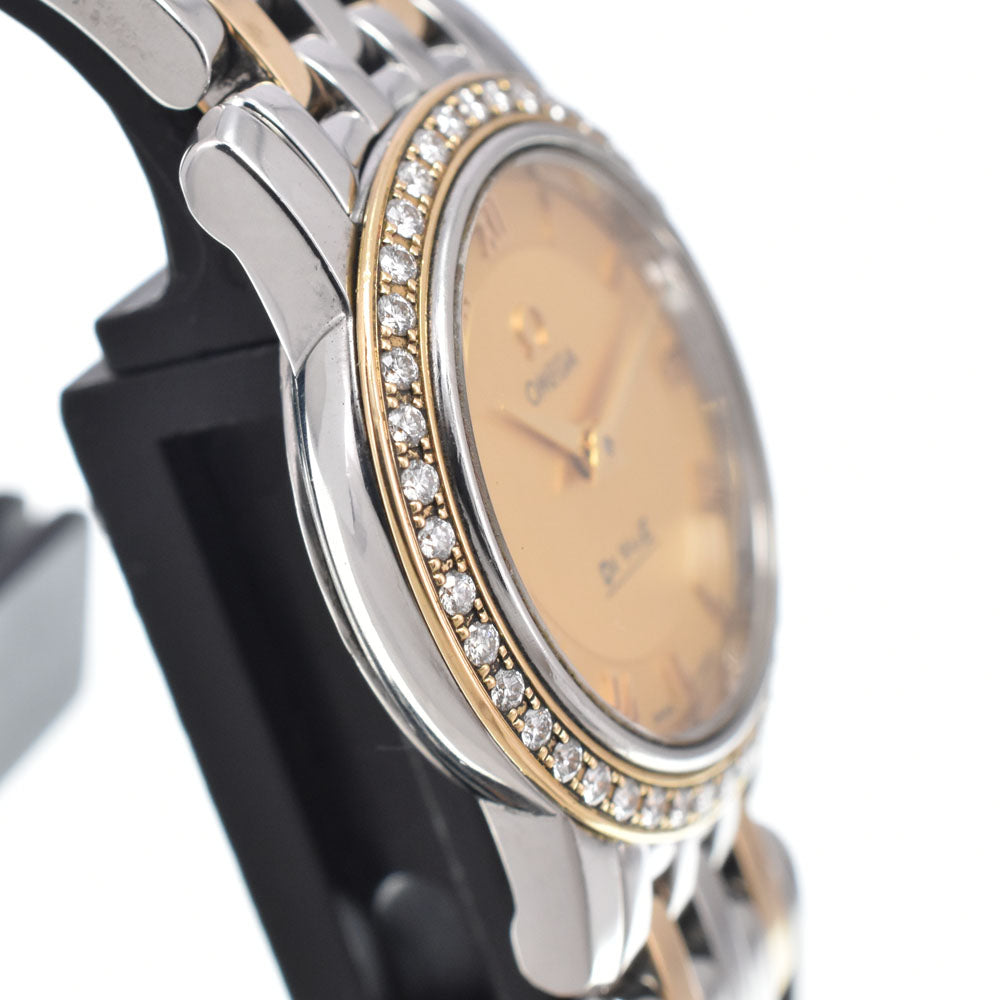 with paper OMEGA De Ville Prestige 413.25.22.60.08.00﻿1 Diamond Bezel gold Dial Quartz Ladies
 Watch I#150108