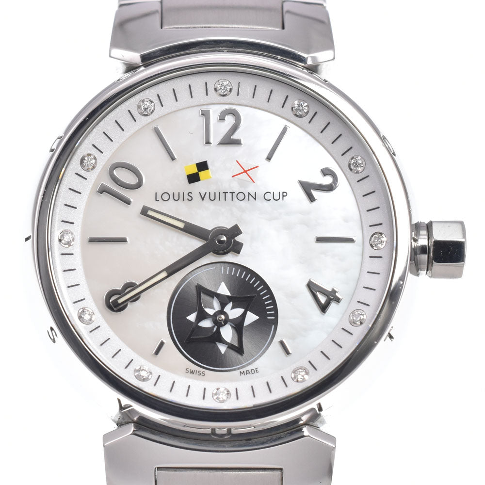 LOUIS VUITTON Tambour Lovely Cup Q12M0 12P diamond White shell Dial Quartz Ladies
 Watch J#150109