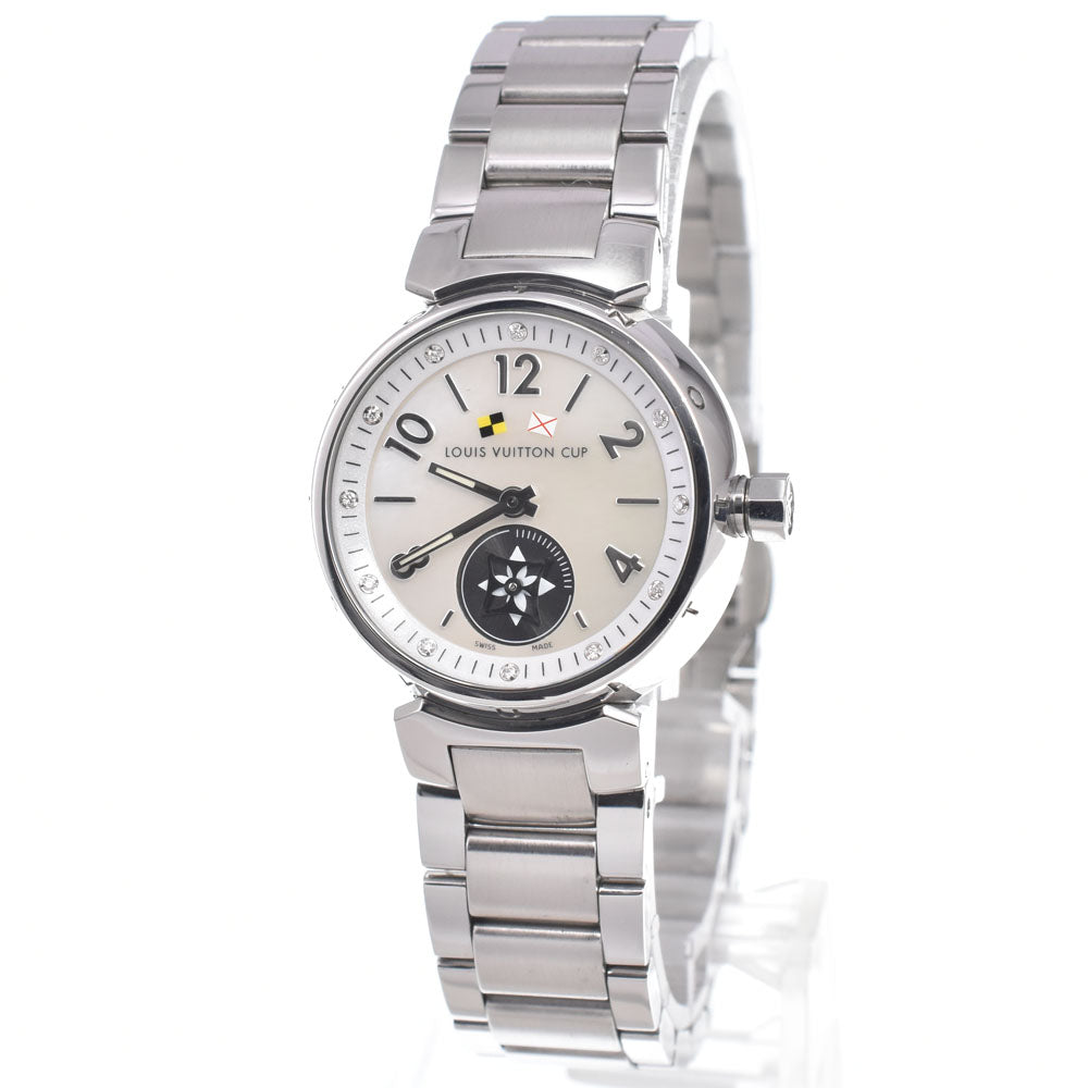 LOUIS VUITTON Tambour Lovely Cup Q12M0 12P diamond White shell Dial Quartz Ladies
 Watch J#150109