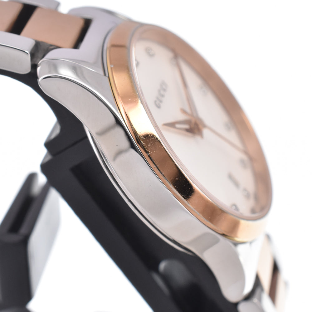 GUCCI G timeless 126.5 12P diamond White shell Dial Quartz Ladies
 Watch J#150112