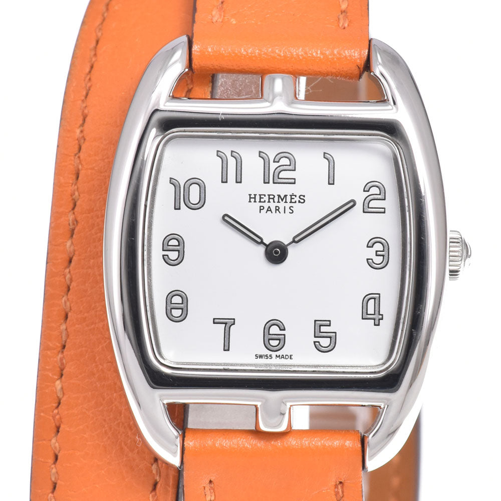 HERMES Cape Cod Tonneau CT1.210 Dubrutur white Dial Quartz Ladies
 Watch J#150116