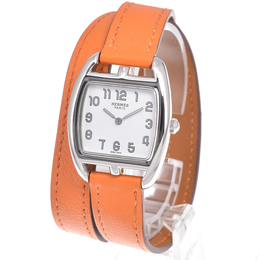 HERMES Cape Cod Tonneau CT1.210 Dubrutur white Dial Quartz Ladies
 Watch J#150116