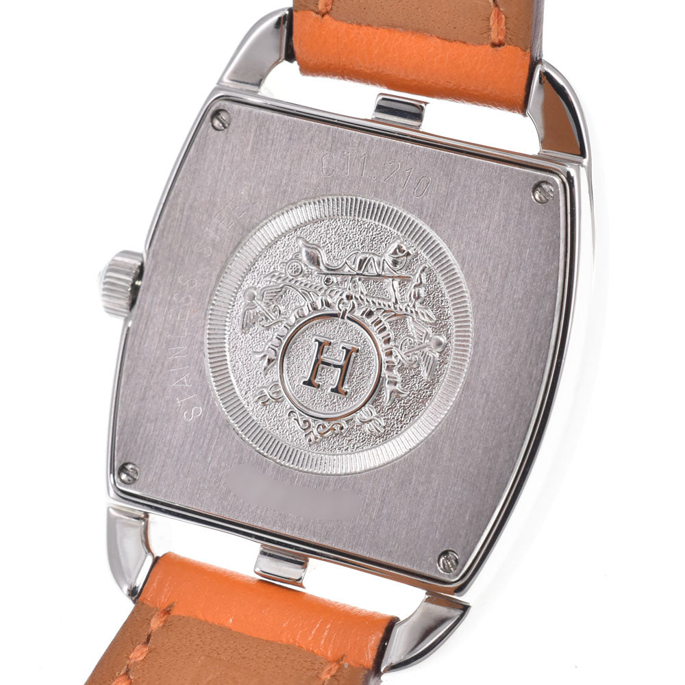 HERMES Cape Cod Tonneau CT1.210 Dubrutur white Dial Quartz Ladies
 Watch J#150116