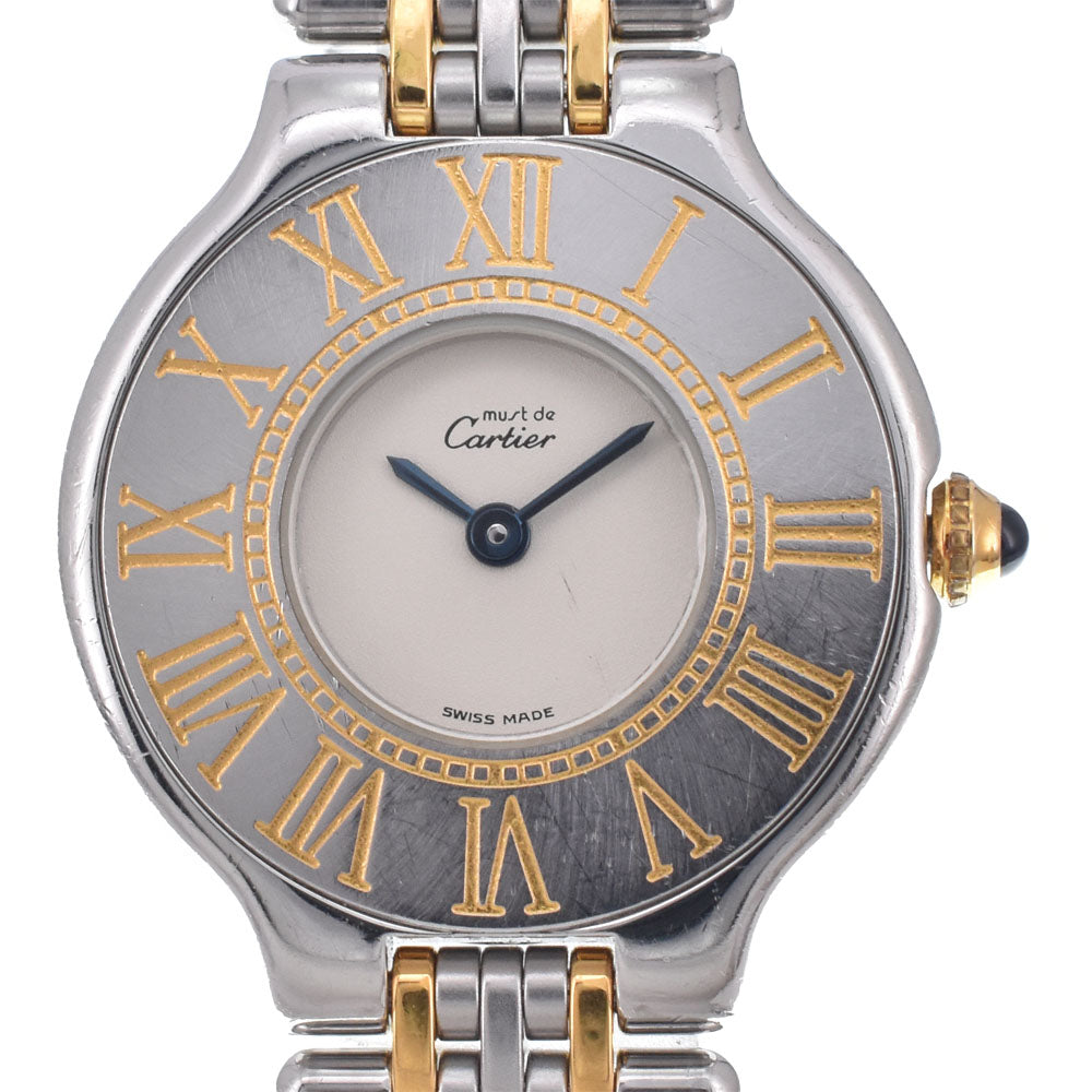 CARTIER Must21 SM W10051F4 Silver Dial Quartz Ladies
 Watch J#150137