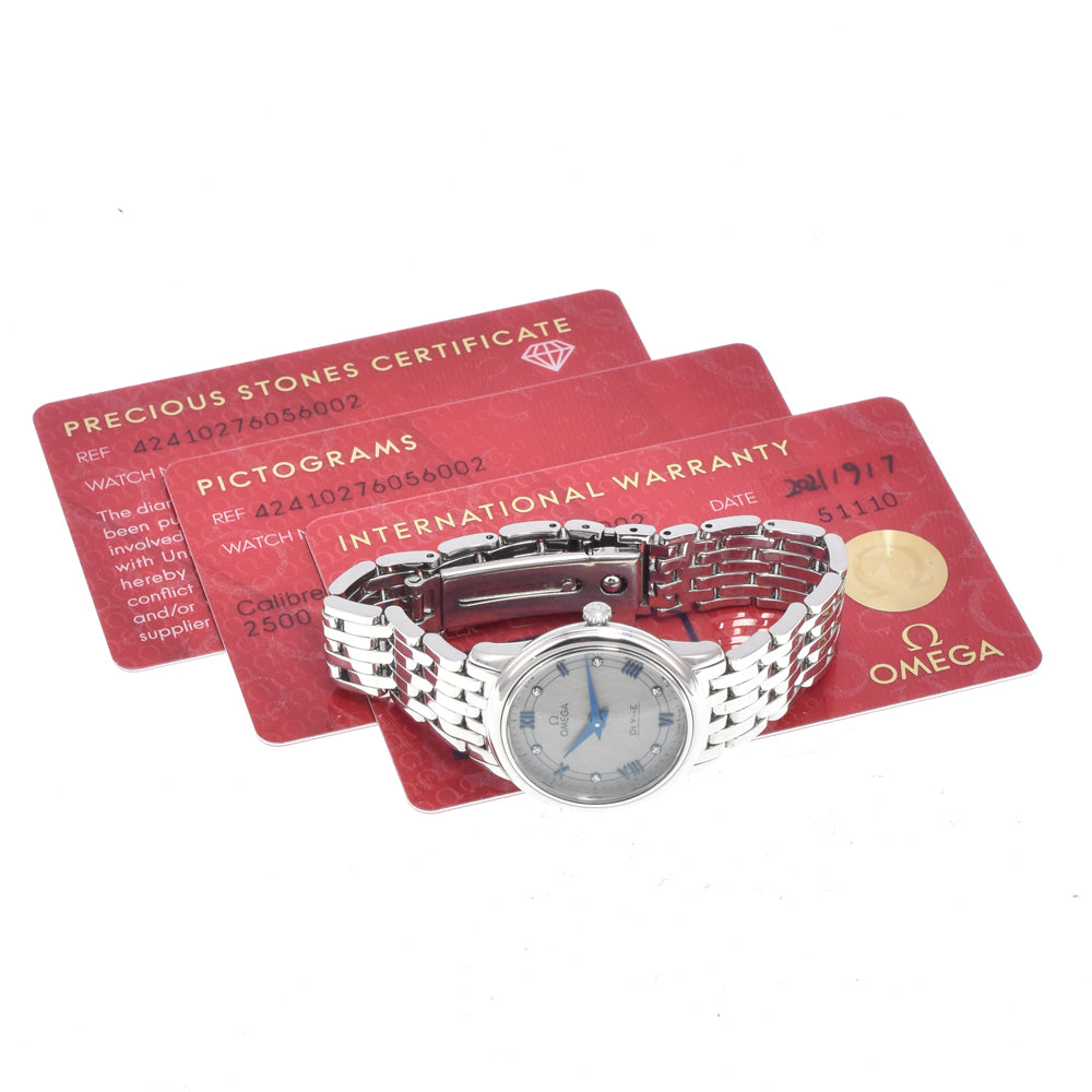 with paper OMEGA De Ville Prestige 424.10.27.60.56.002 6P diamond gray Dial Quartz Ladies
 Watch K#150150