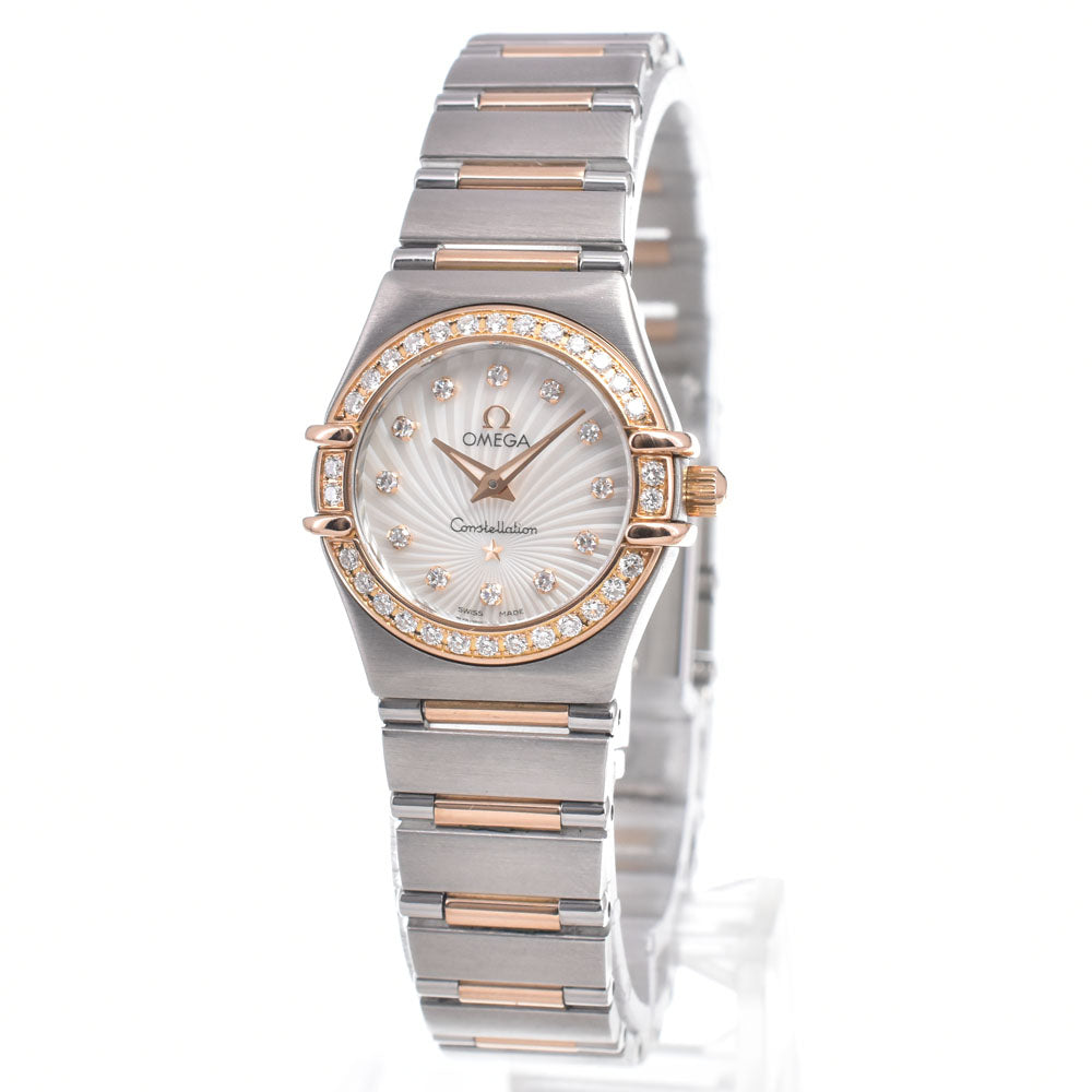 with paper OMEGA Constellation 111.25.23.60.55.00﻿3 12P Diamond Bezel Diamond White shell Dial Quartz Ladies
 Watch I#150160