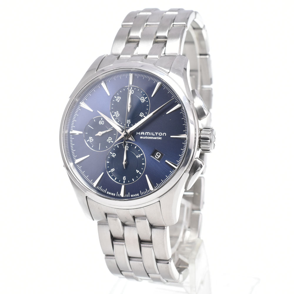 HAMILTON Jazzmaster Auto Chrono H325860 Date see-through back blue Dial Automatic Men's
 Watch I#150311