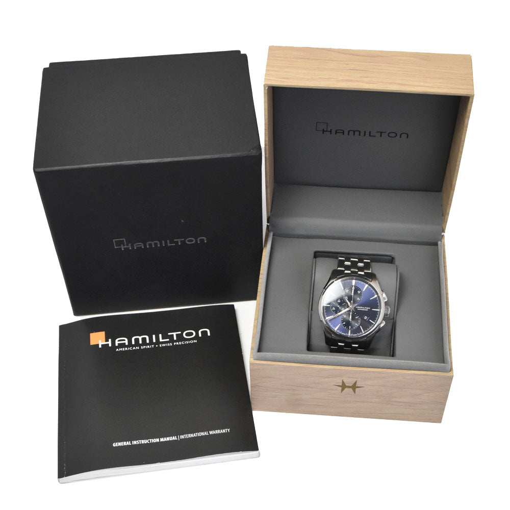 HAMILTON Jazzmaster Auto Chrono H325860 Date see-through back blue Dial Automatic Men's
 Watch I#150311