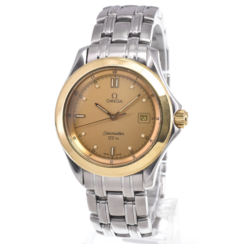 OMEGA Seamaster120M 2411 Date K18YG Bezel gold Dial Quartz Men's
 Watch I#150318