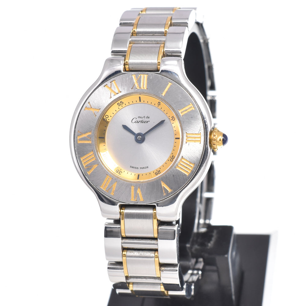 CARTIER Must21 Vantian SM W10073R6 Silver Dial Quartz Ladies
 Watch L#150320