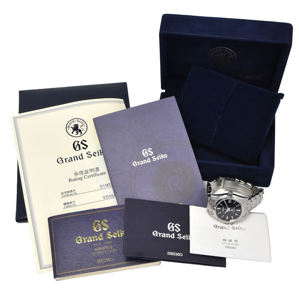 with paper SEIKO Grand Seiko Mechanical SBGR023 Date black Dial Automatic Men's
 Watch I#150322