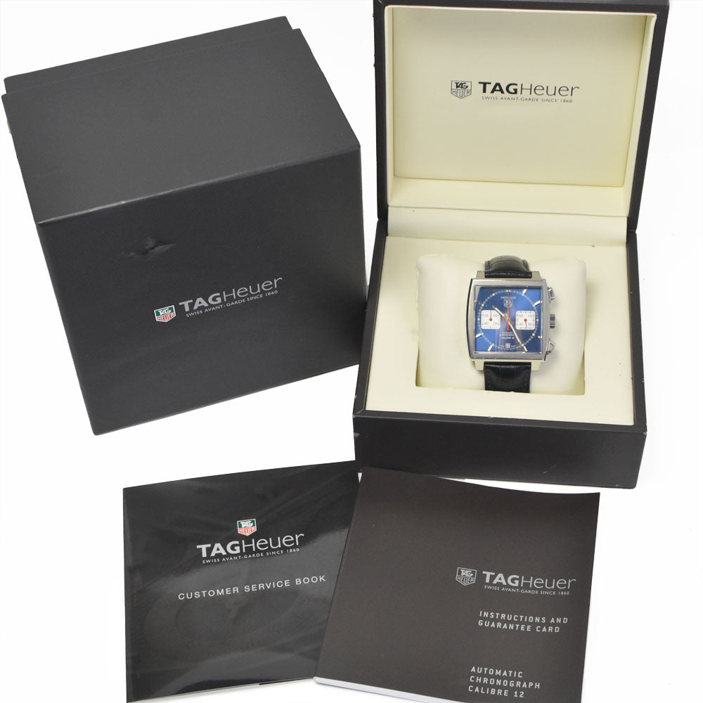 TAG HEUER Monaco CAW2111 Chronograph Date blue Dial Automatic Men's
 Watch I#150325
