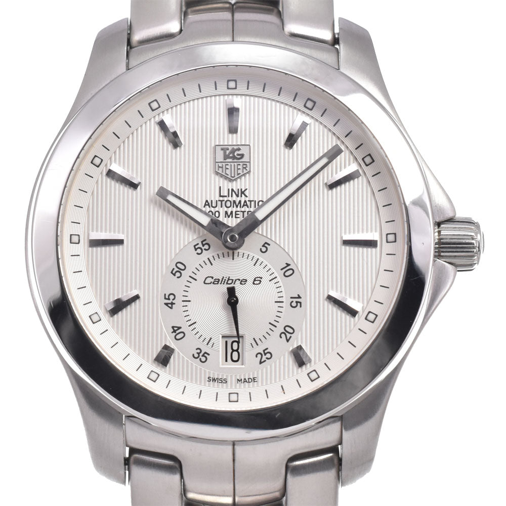 with paper TAG HEUER Link Caliber 6 WJF211B Date Silver Dial Automatic Men's
 Watch J#150328