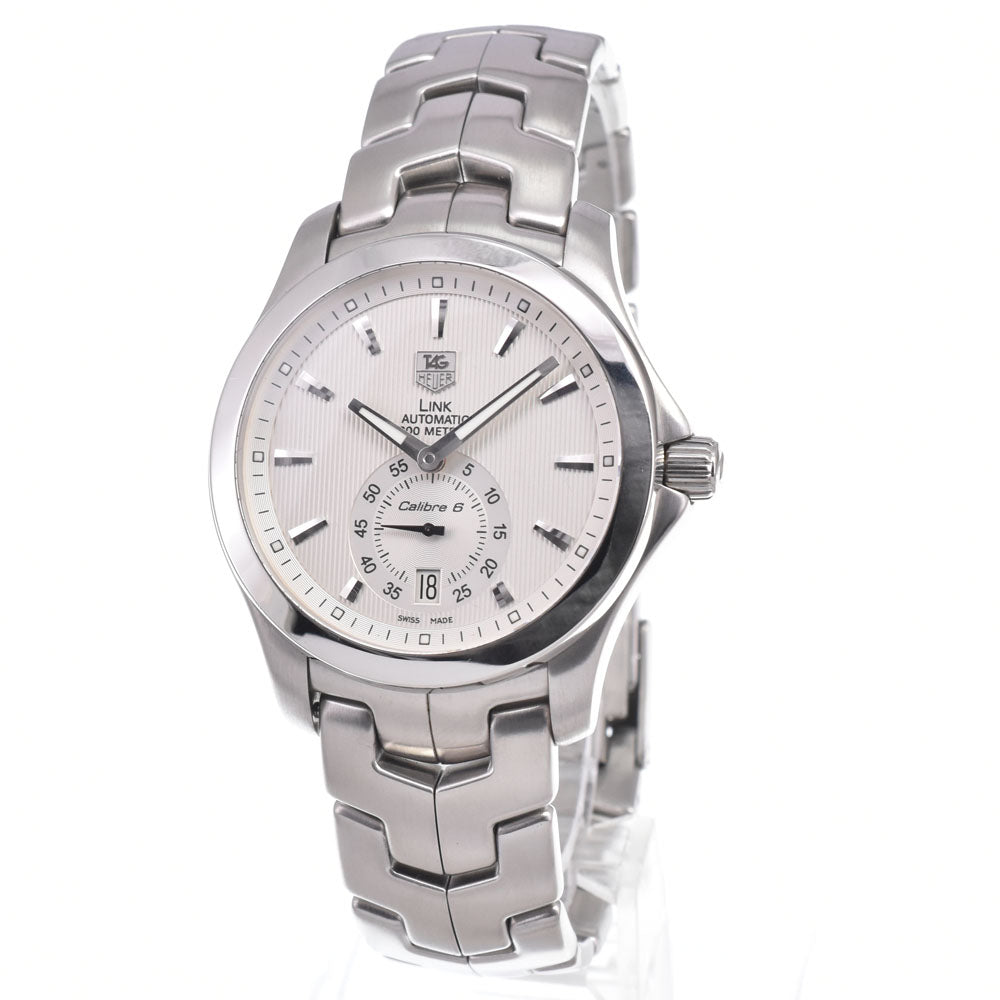 with paper TAG HEUER Link Caliber 6 WJF211B Date Silver Dial Automatic Men's
 Watch J#150328