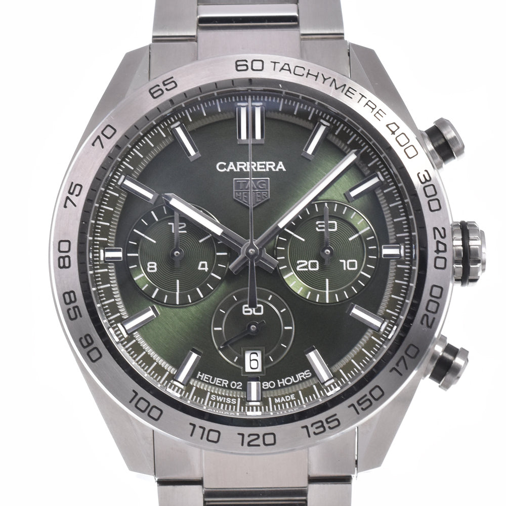TAG HEUER Carrera02 Sports CBN2A10 Chronograph green Dial Automatic Men's
 Watch J#150332
