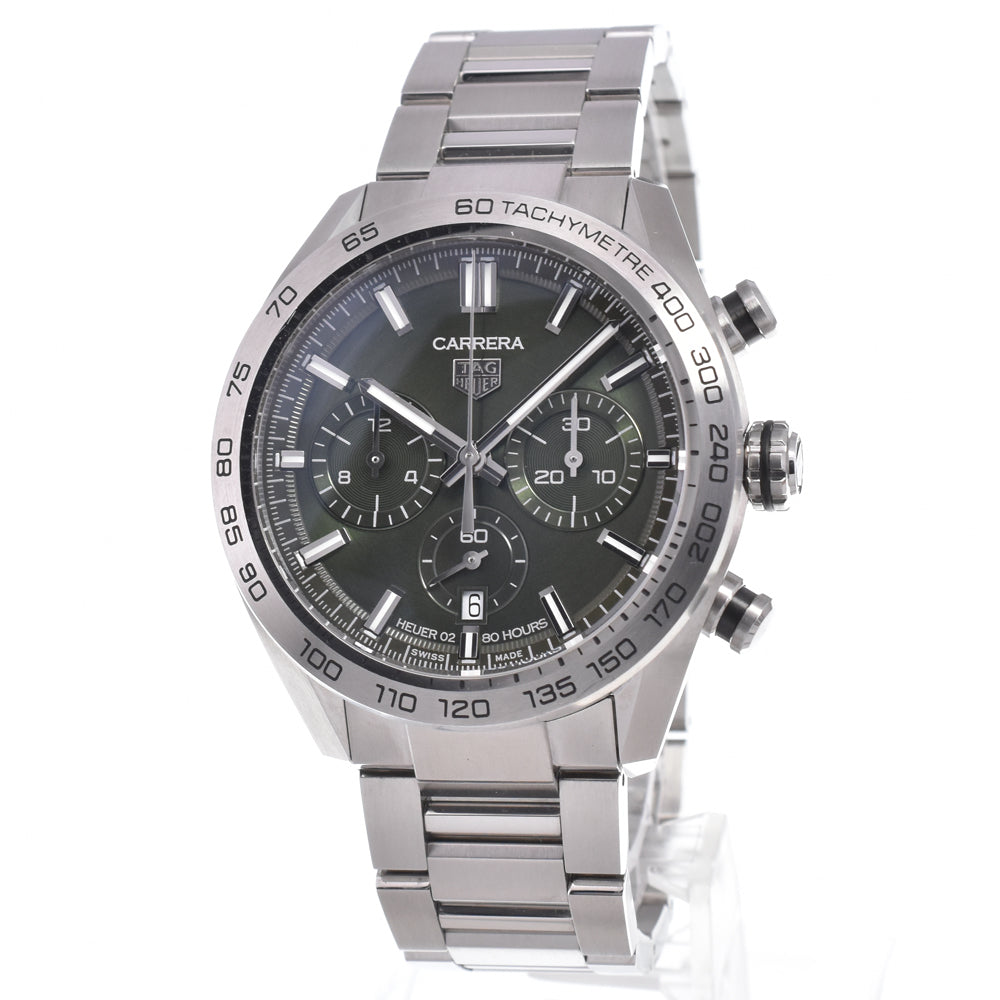 TAG HEUER Carrera02 Sports CBN2A10 Chronograph green Dial Automatic Men's
 Watch J#150332