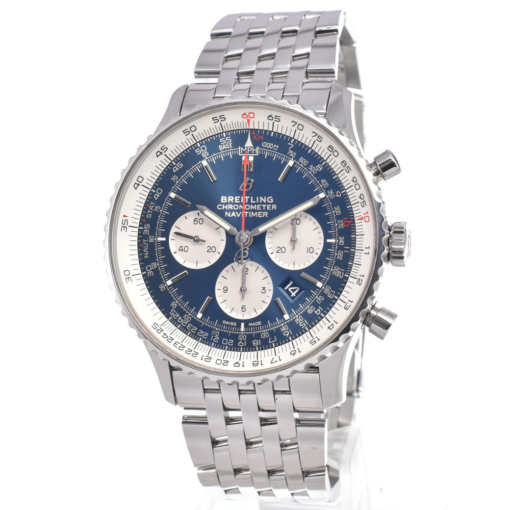 BREITLING Navi timer 01 AB0127 Chronograph Blue / Silver Dial Automatic Men's
 Watch K#150359