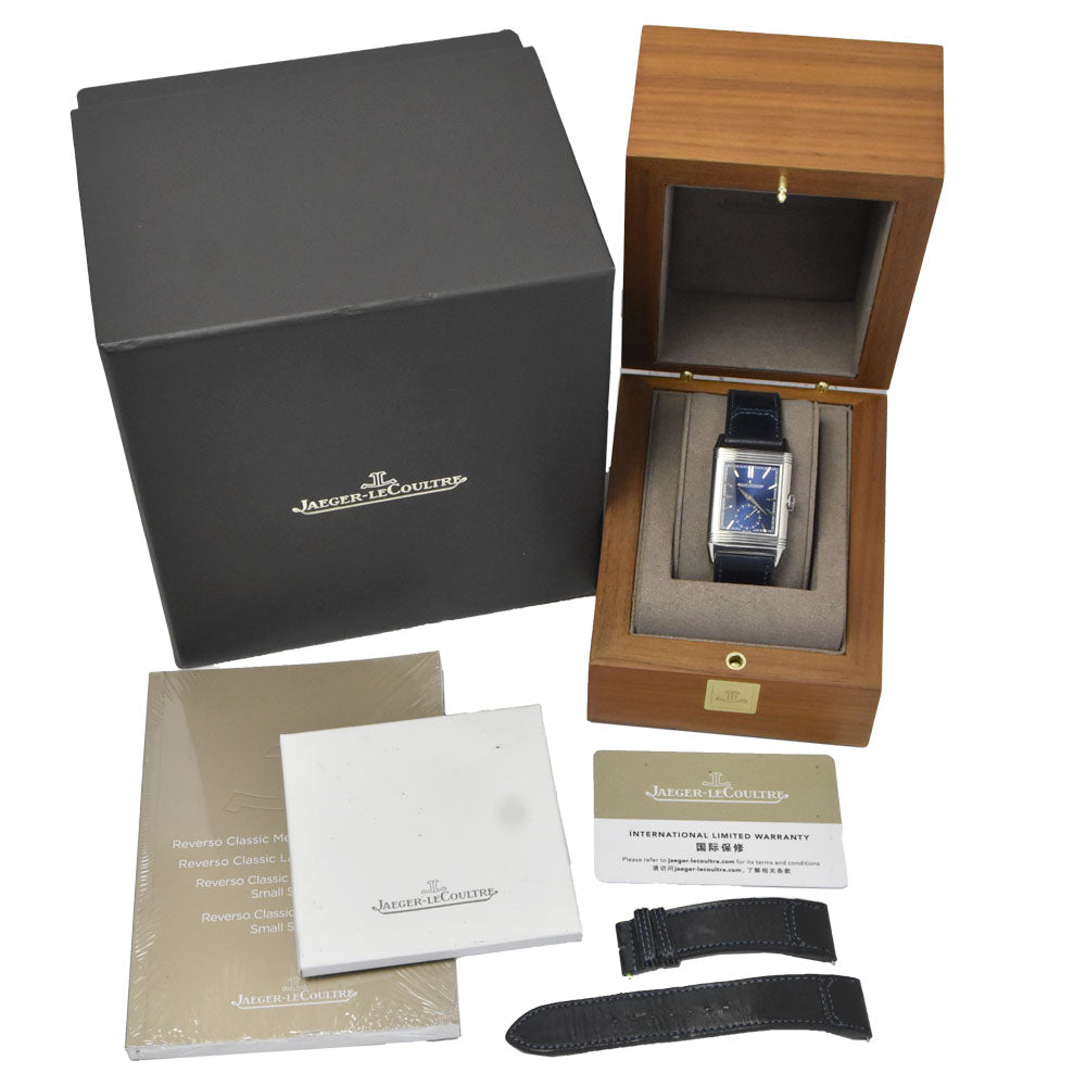 with paper JAEGER-LECOULTRE Reverso Tribute 214.8.62/Q3978480 blue Dial Hand Winding Men's
 Watch J#150372