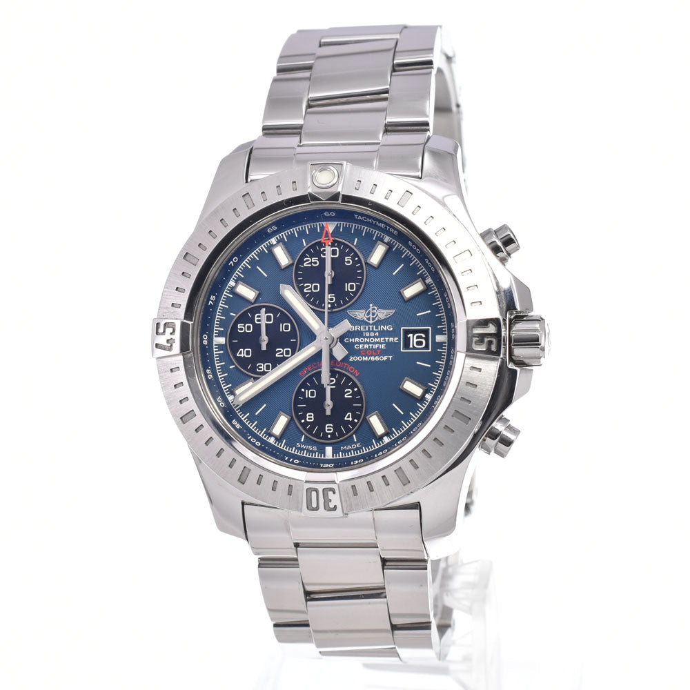 with paper BREITLING Colt Chrono Auto A13388 Chronograph blue Dial Automatic Men's
 Watch I#150373