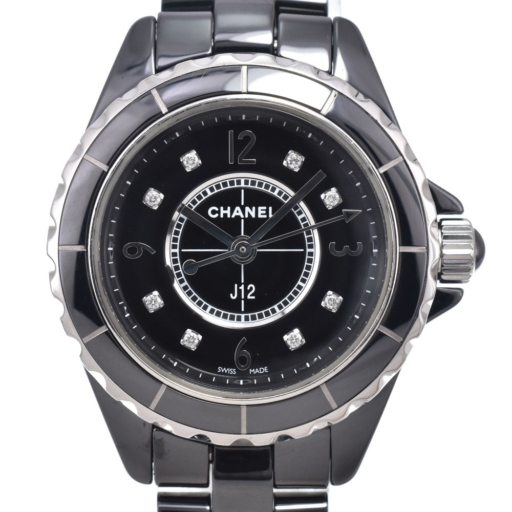 with paper CHANEL J12 H2685 8P diamond black Dial Quartz Ladies
 Watch J#150374