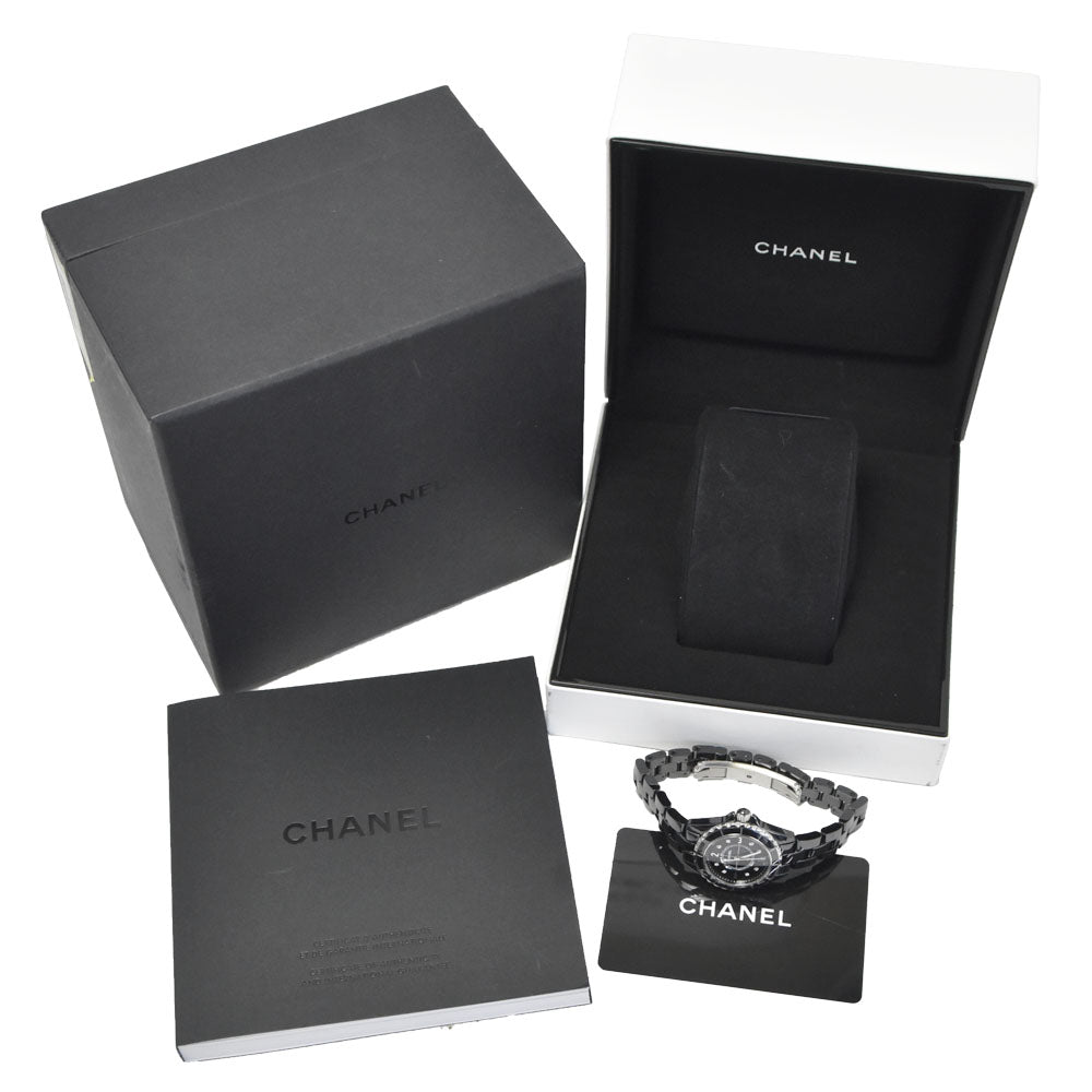 with paper CHANEL J12 H2685 8P diamond black Dial Quartz Ladies
 Watch J#150374