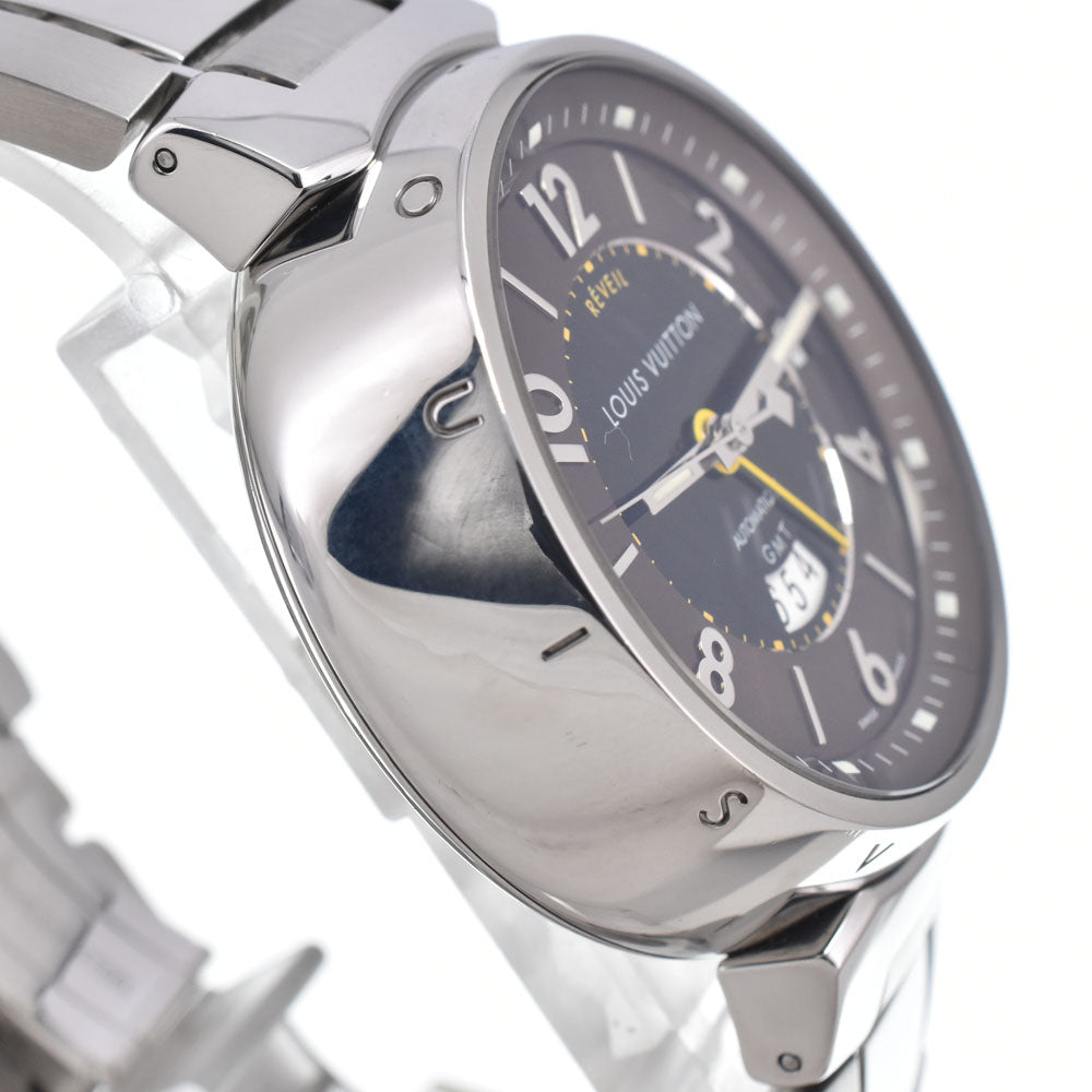 with paper LOUIS VUITTON Tambour GMT Reveil Q1151 Date alarm Brown / Black Dial Automatic Men's
 Watch I#150375