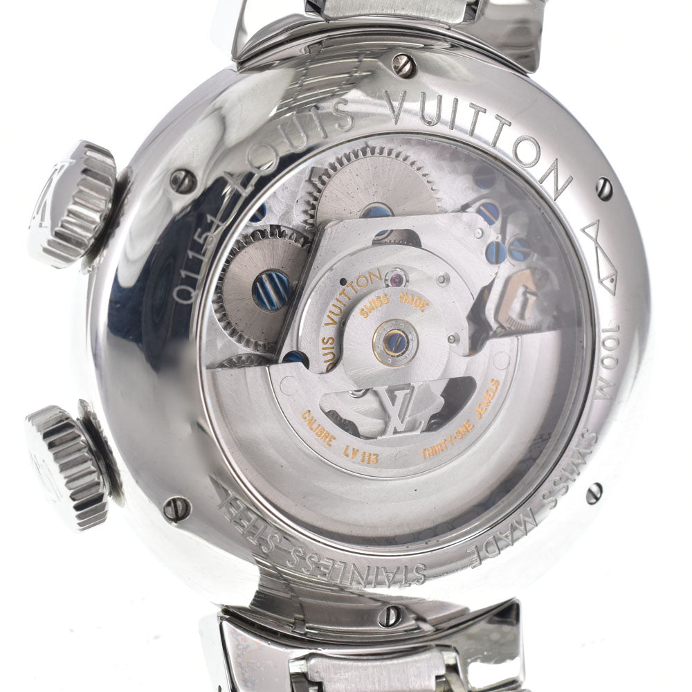 with paper LOUIS VUITTON Tambour GMT Reveil Q1151 Date alarm Brown / Black Dial Automatic Men's
 Watch I#150375