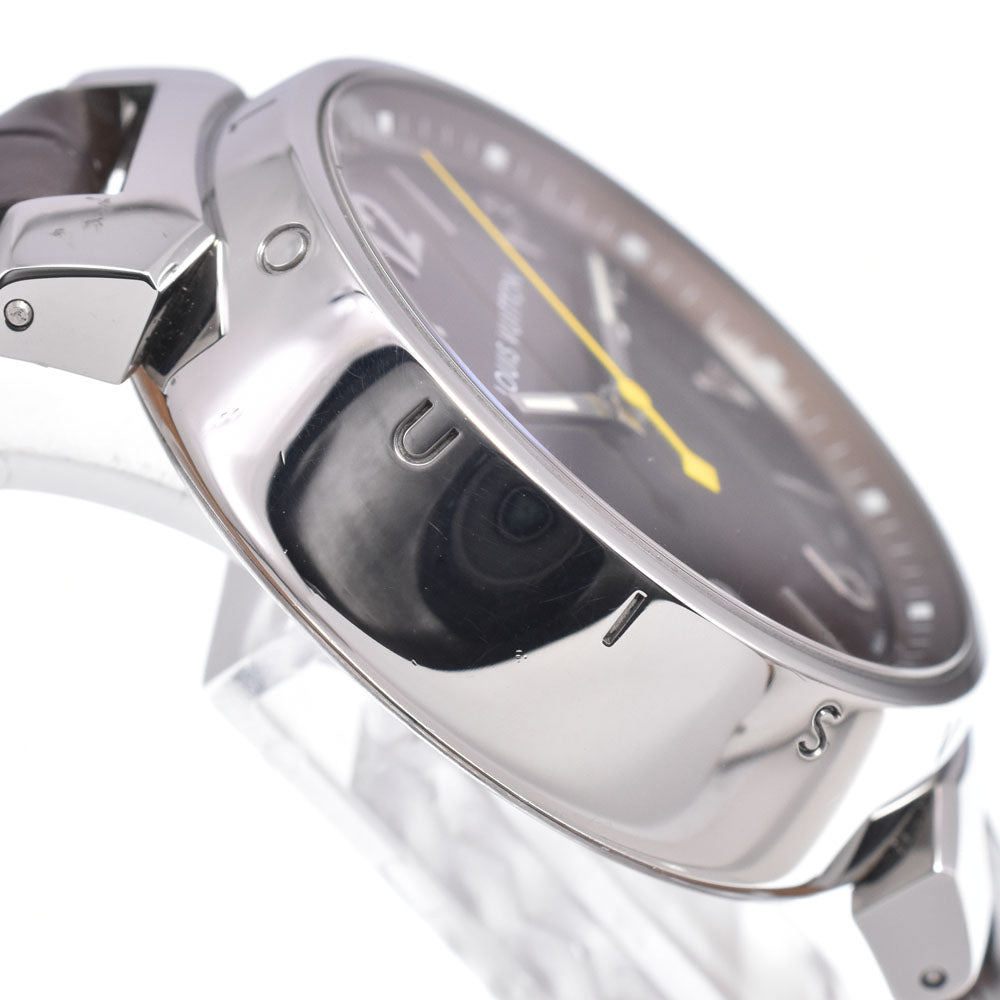with paper LOUIS VUITTON Tambourg GM Q1111 Brown Dial Quartz Men's
 Watch J#150376