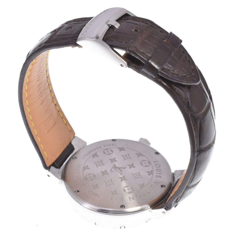 with paper LOUIS VUITTON Tambourg GM Q1111 Brown Dial Quartz Men's
 Watch J#150376