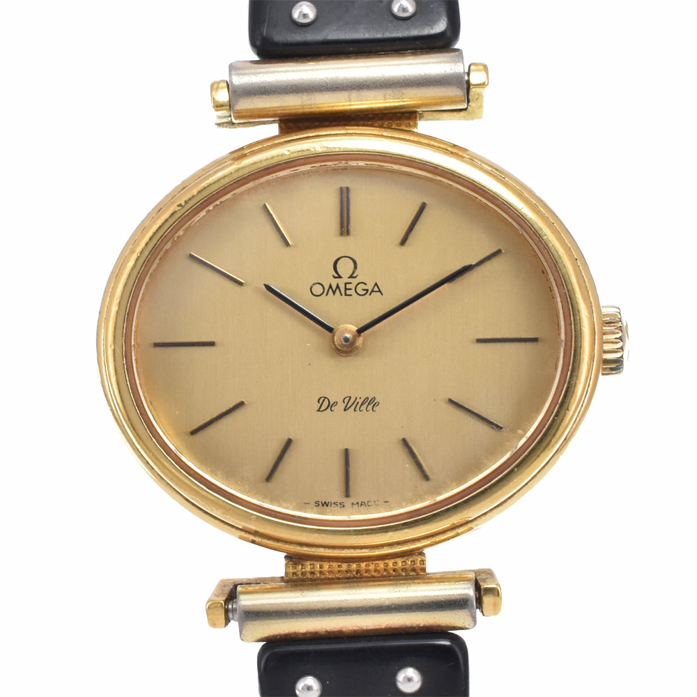 OMEGA De Ville Gold Plated / Leather gold Dial Hand Winding Ladies
 Watch I#150383