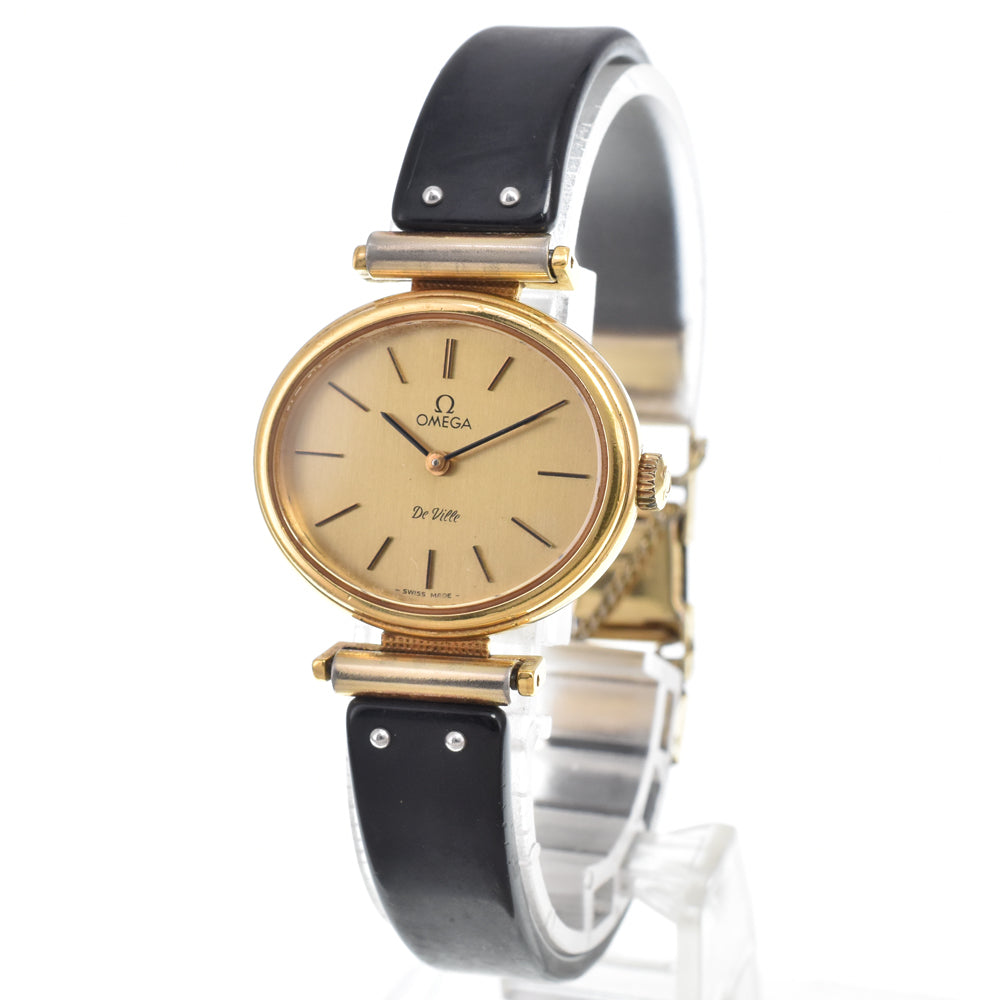 OMEGA De Ville Gold Plated / Leather gold Dial Hand Winding Ladies
 Watch I#150383
