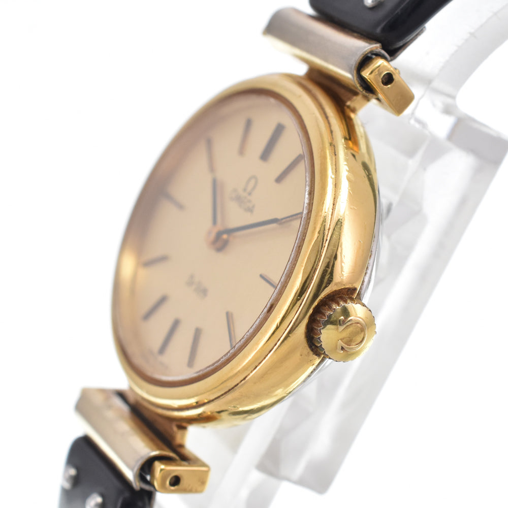 OMEGA De Ville Gold Plated / Leather gold Dial Hand Winding Ladies
 Watch I#150383