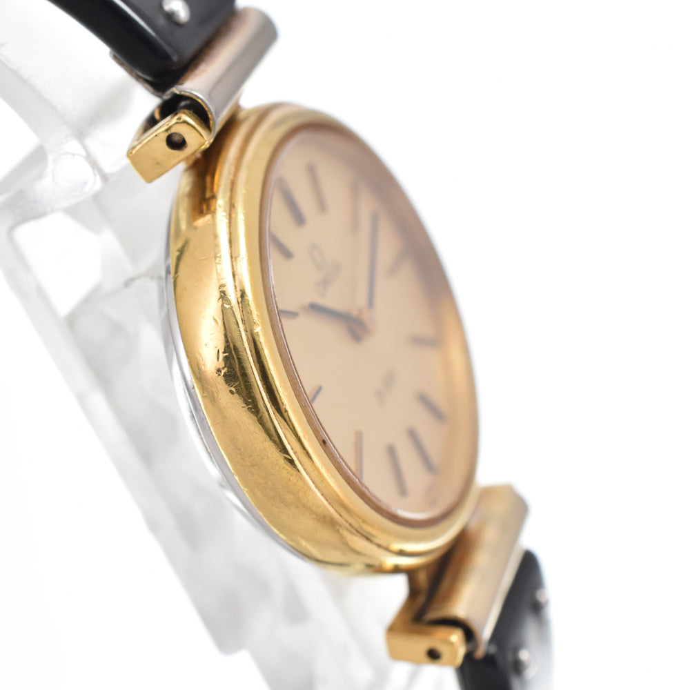 OMEGA De Ville Gold Plated / Leather gold Dial Hand Winding Ladies
 Watch I#150383