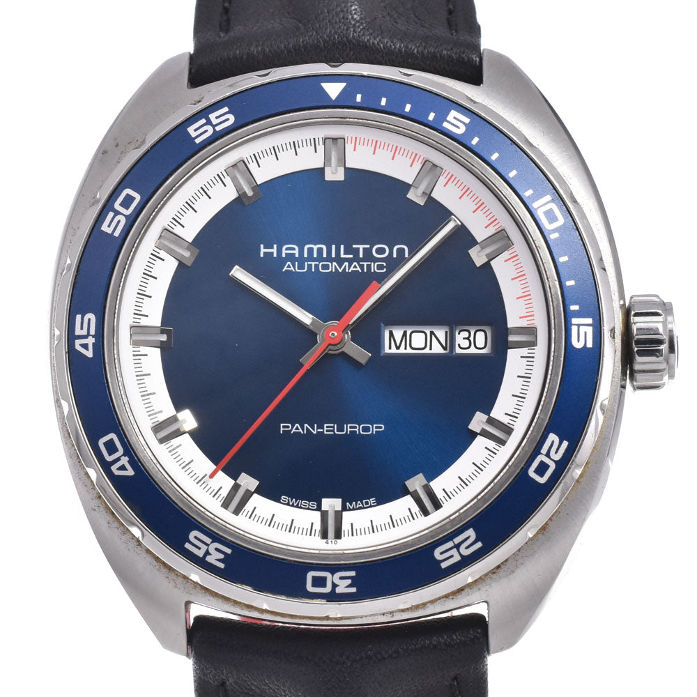 with paper HAMILTON Pan Euro H354050 Day date blue Dial Automatic Men's
 Watch J#150391