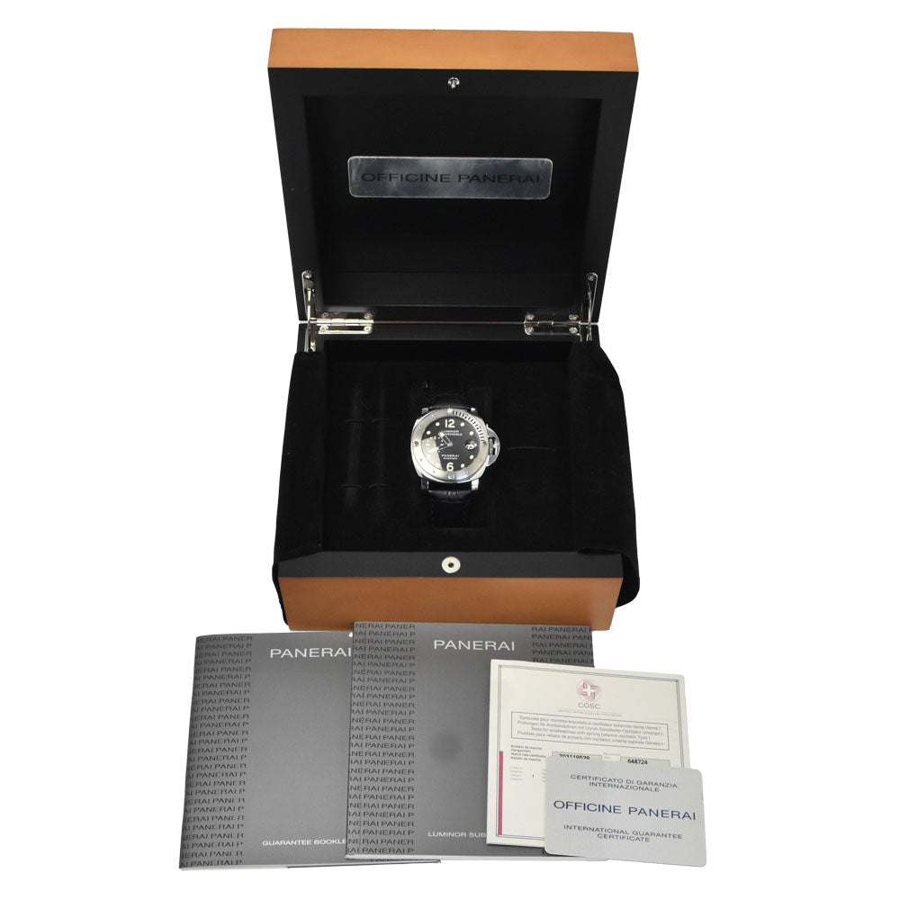 with paper PANERAI Luminor Submersible PAM00024 black Dial Automatic Men's
 Watch J#150401