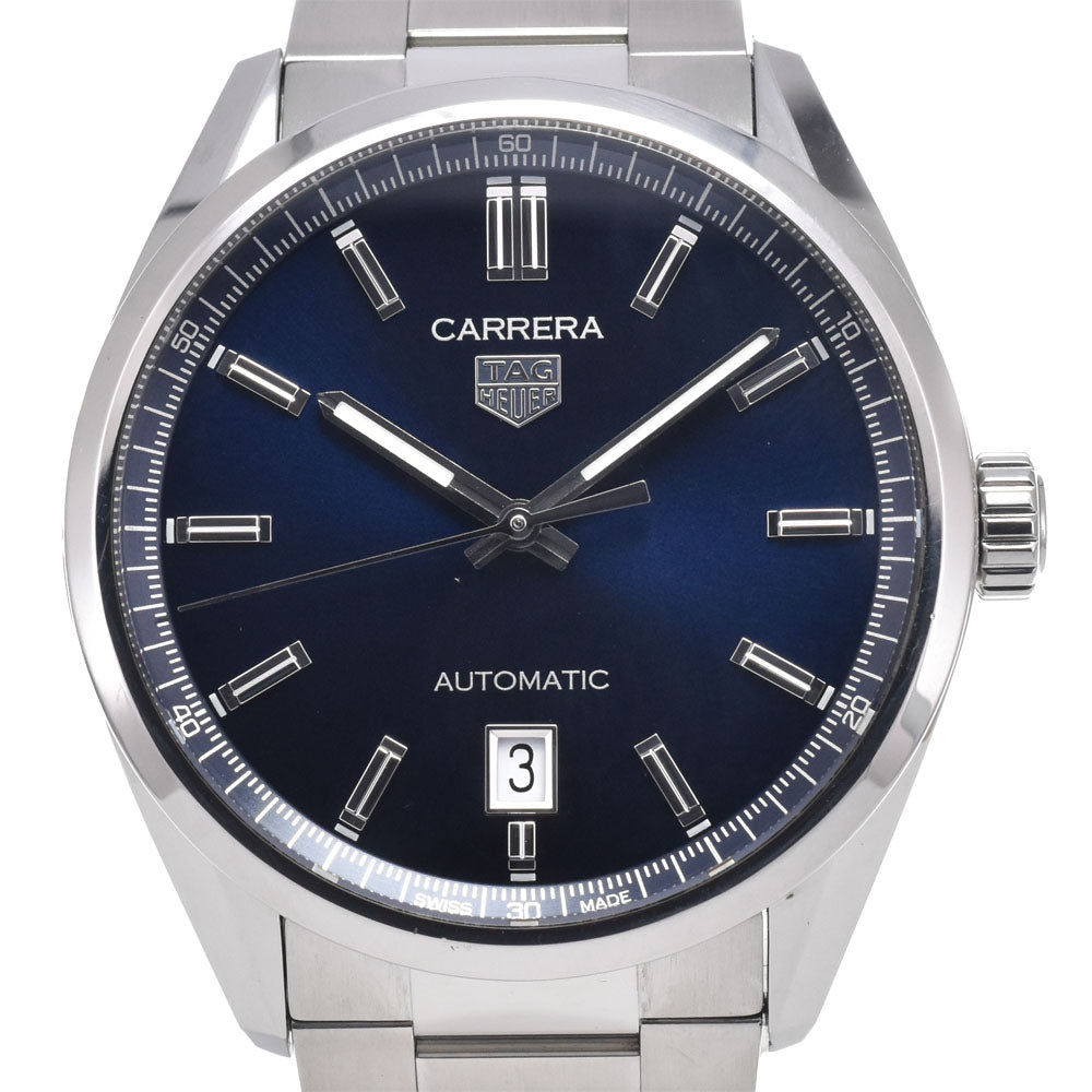 with paper TAG HEUER Carrera WBN2112 Date blue Dial Automatic Men's
 Watch I#150402