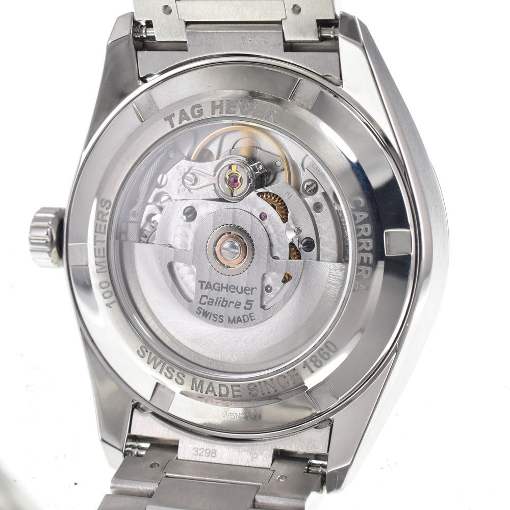 with paper TAG HEUER Carrera WBN2112 Date blue Dial Automatic Men's
 Watch I#150402