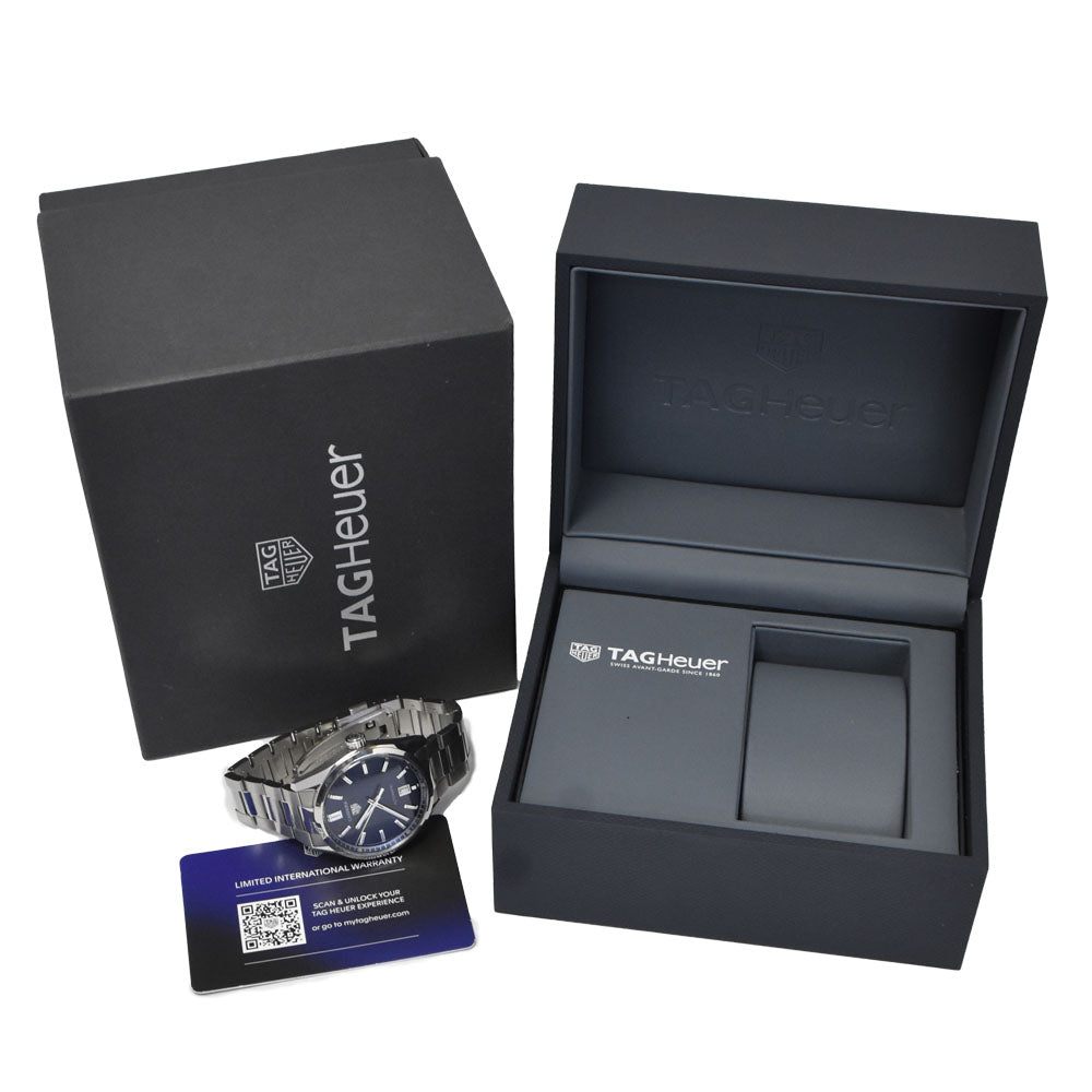 with paper TAG HEUER Carrera WBN2112 Date blue Dial Automatic Men's
 Watch I#150402