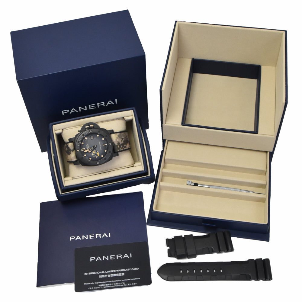 with paper PANERAI Submersible Quaranta Quattro PAM01513 Navy shields black Dial Automatic Men's
 Watch J#150404