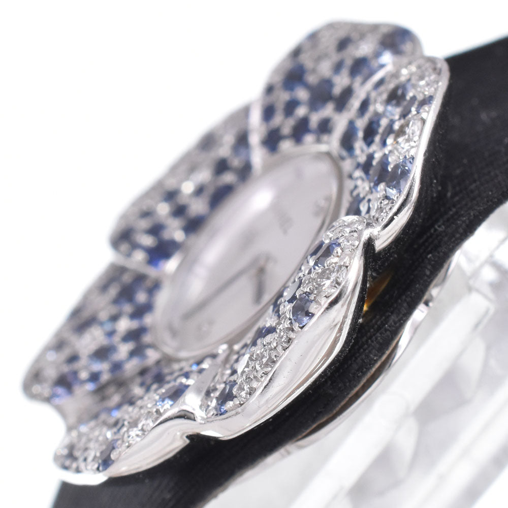 CHANEL Camelia H1186 Diamond/Sapphire Bezel White shell Dial Quartz Ladies
 Watch J#150406