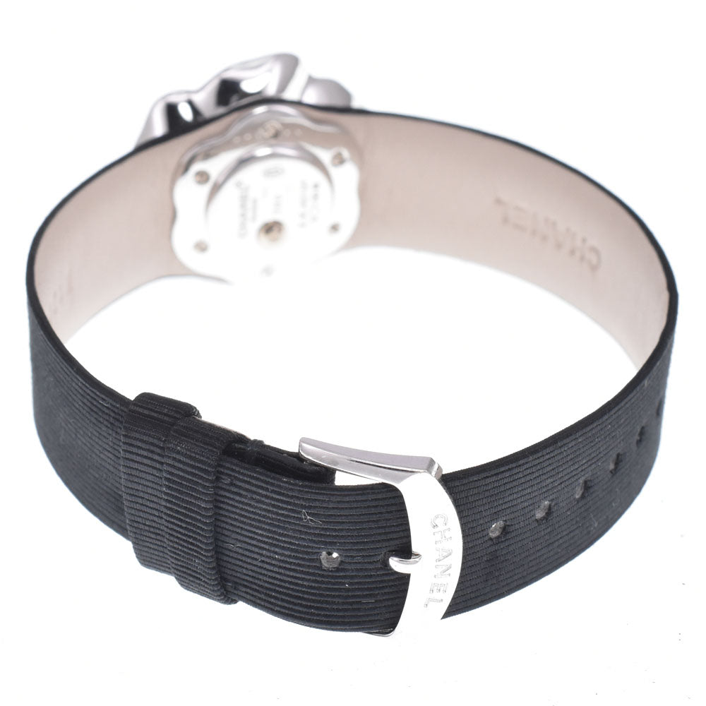 CHANEL Camelia H1186 Diamond/Sapphire Bezel White shell Dial Quartz Ladies
 Watch J#150406