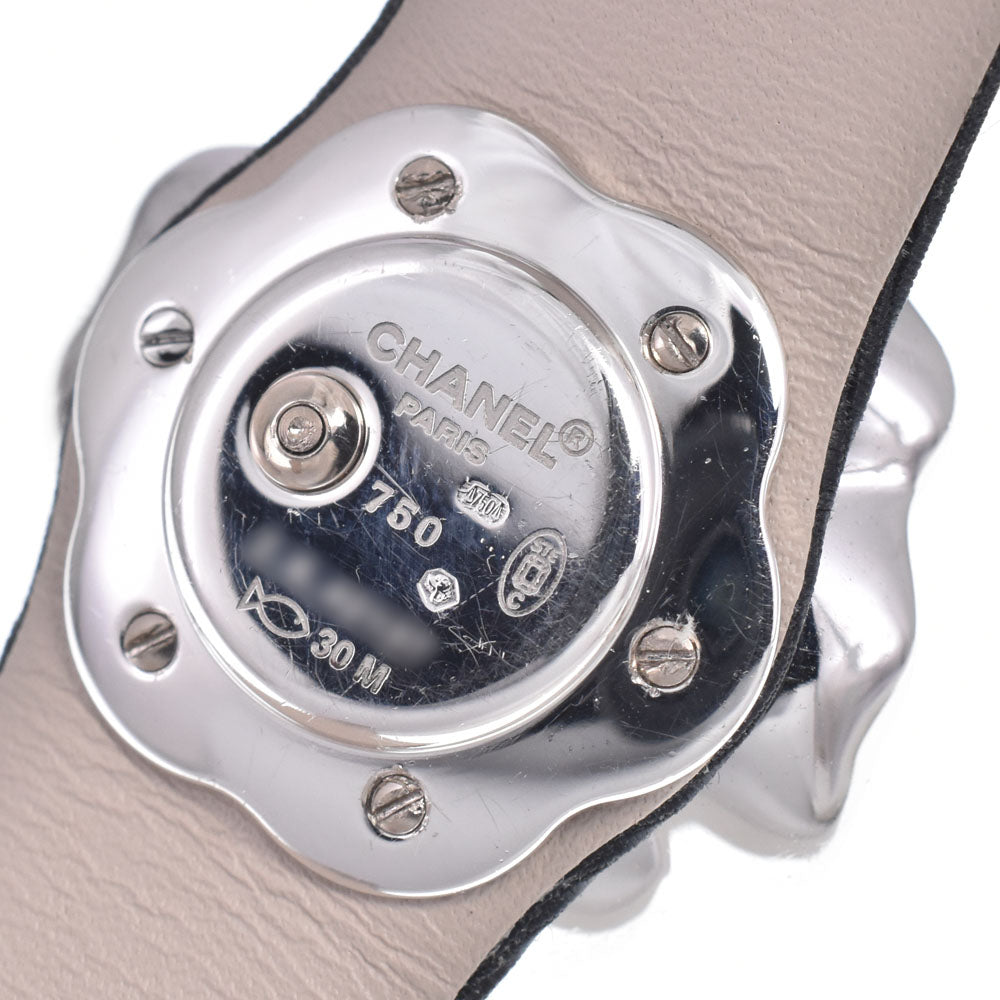 CHANEL Camelia H1186 Diamond/Sapphire Bezel White shell Dial Quartz Ladies
 Watch J#150406