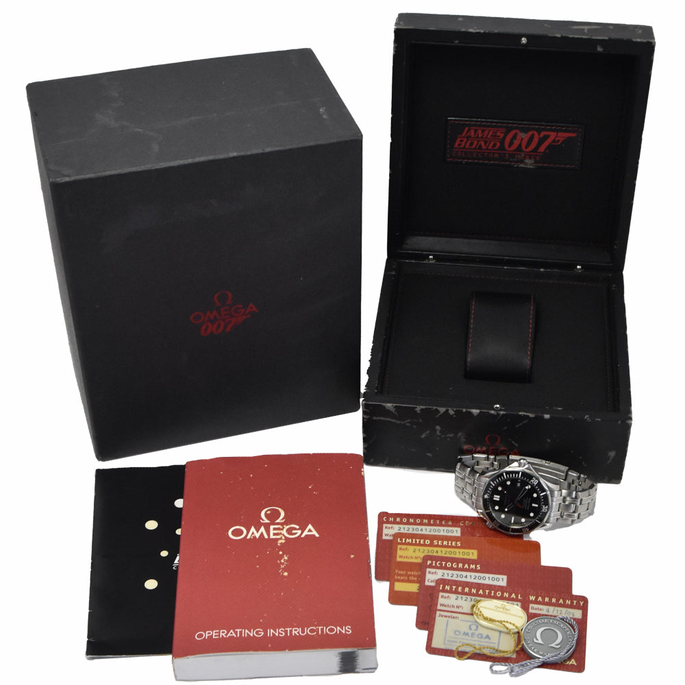 with paper OMEGA Seamaster 300 James Bond "007" 212.30.41.20.01.001 World limited 10007 black Dial Automatic Men's
 Watch J#150415