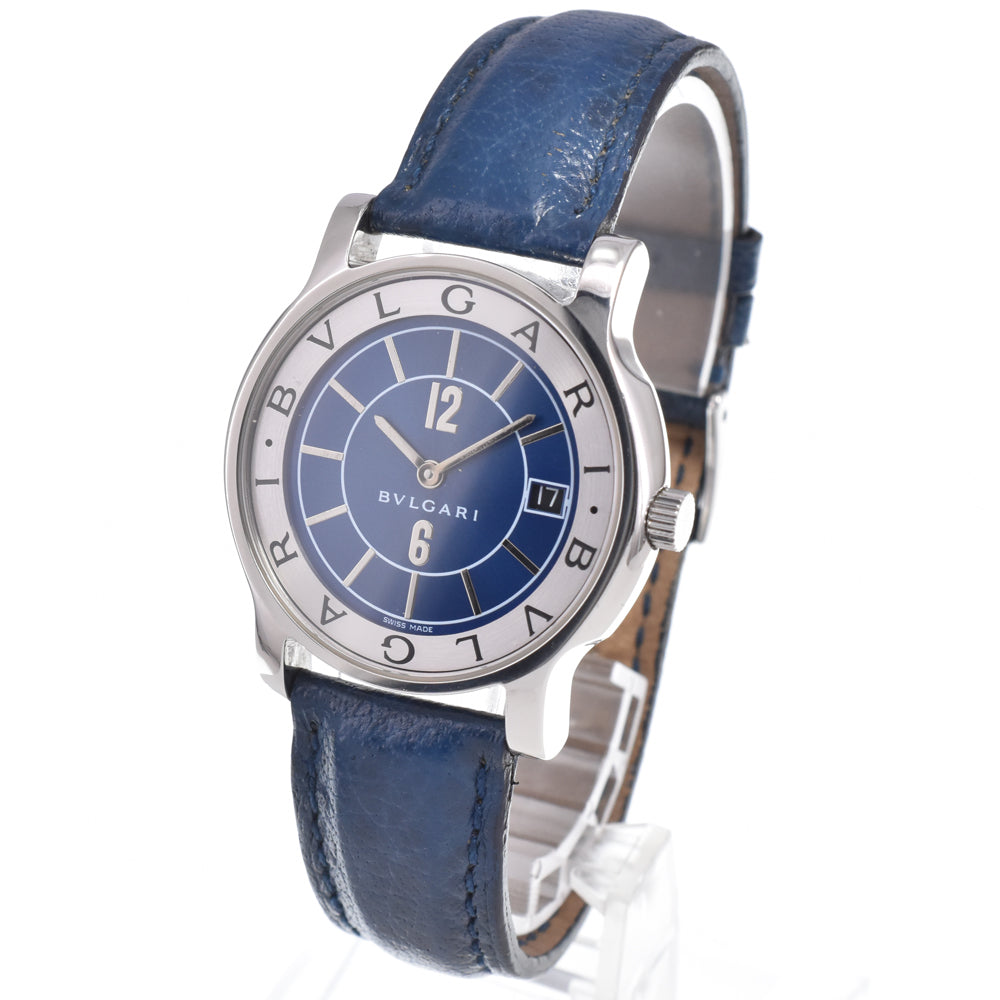BVLGARI Solo tempo ST35S Date blue Dial Quartz Men's Watch J