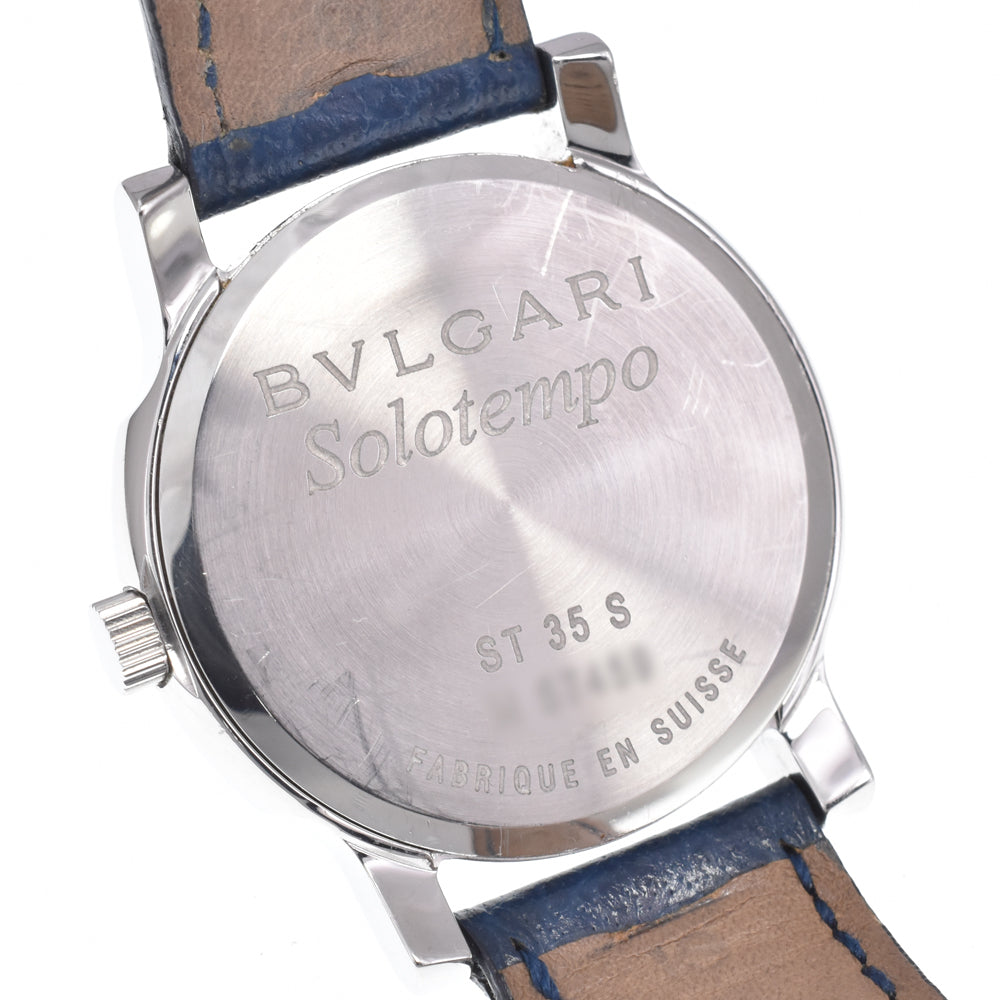 BVLGARI Solo tempo ST35S Date blue Dial Quartz Men's Watch J