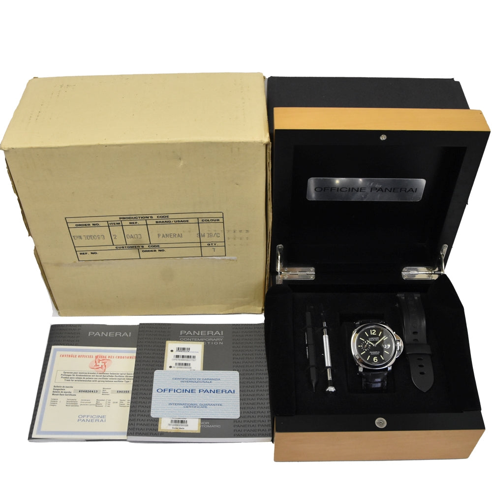 with paper PANERAI Luminor Marina PAM00104 black Dial Automatic Men's
 Watch J#150429